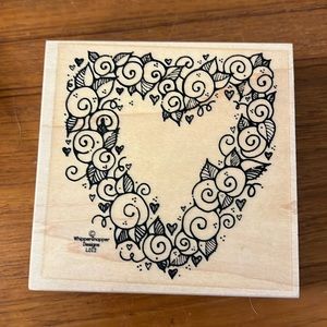 Whipper Snapper RUBBER STAMPS L012 VALENTINES LOVE POSEY ROSES LEAVES HEART 1507
